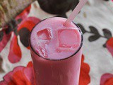 Rose Milk Recipe [ with Sabja Seeds]