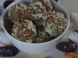 Dates, Almond and Coconut Rolls, No Bake Coconut and Dates Balls | 3 Ingredient Date Bites