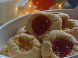 Shortbread Jam Thumbprint Cookies, How to make Jam Thumbprint Cookies | Eggless Thumbprint Cookies