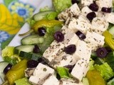 Savory Romaine Salad With Tofu Feta