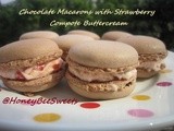 Chocolate Macarons with Strawberry Compote Buttercream