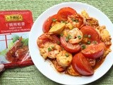 Cooking with Lee Kum Kee Menu Oriented Sauces: Prawn tomato omelet with egg tofu (蕃茄明蝦炒蛋)