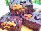 Vegan Tofu Brownies with Walnuts and Chocolate Chunks