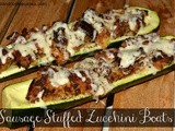 Asiago & sausage zucchini boats