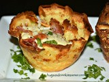 Bacon, cheese & eggs baked in crepe cups-the perfect brunch food