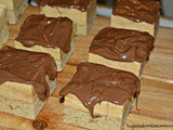 Banana Brownies With Peanut Butter Frosting & Chocolate