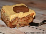 Butterfinger Apple Blondies with Salted Caramel Frosting