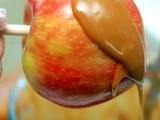 Caramel and chocolate dipped apples for valentine's day