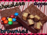 Chocolate dipped brownies with cannnndy