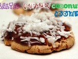 Chocolate glazed salted caramel coconut cookies