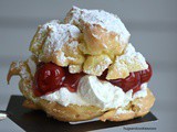 Christmas Cream Puffs with Cherries and Mascarpone Whipped Cream