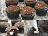 Cream Filled Double Chocolate Cupcakes