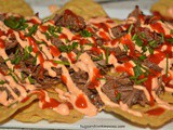 Crockpot Beef Nachos and Sriracha Sauce