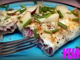 Egg white breakfast omelet with apples & provolone