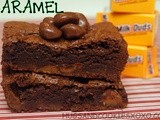 Milk dud studded caramel brownies