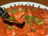 Monkfish in a scrumptious tomato cream sauce