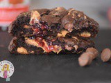 Peanut Butter and Jelly Triple Chocolate Cookies