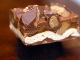 Peanut butter cup caramel fudge