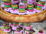 Rainbow Cookie Cheesecake