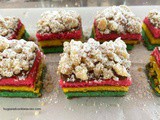 Rainbow Cookie Crumb Cake Bars