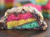 Rainbow Stuffed Chocolate Chip Cookies