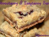 Raspberry & strawberry jam filled crumb bars