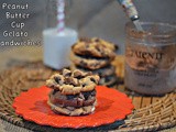 Reese's peanut butter cup cookies stuffed with double dark chocolate gelato