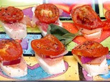 Roasted tomatoes, prosciutto, mozzarella & red onion