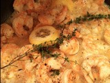 Shrimp scampi....sizzling away