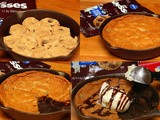 Skillet baked chocolate chip cookie pizza
