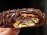 Throw your diet out the window for these! chocolate dipped graham crackers stuffed with a buckeye filling