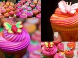 Tie dye butterfly cupcakes
