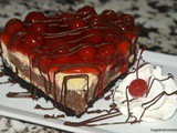 Triple Layer Cherry Chocolate Cheesecake