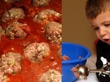Use an ice cream scooper to make meatballs