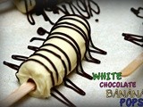 White chocolate frozen banana pops