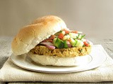 Chickpea Burger with Israeli Salad