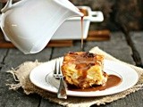 Cinnamon Bread Pudding with Salted Chocolate Rum Sauce #CaptainsTable