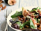 Fig Salad with Bacon, Blue Cheese and Honeyed Walnuts