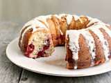 Lemon Cherry Bundt Cake with Lemon Glaze #BundtAMonth