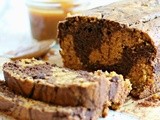 Marbled Chocolate Pumpkin Bread with Pumpkin Caramel