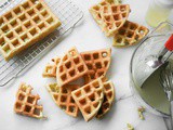 Vegan Waffles Recipe (Pandan Waffles: Crispy Outside, Chewy Inside)