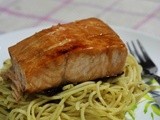 Honey Glazed Salmon (Happy Call) & Aglio Olio