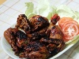 Indonesian Style Grilled Chicken (Ayam Bekakak) (Happy Call) & Stir Fry Beansprout With Silver Fish