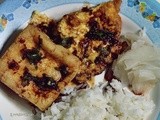 Mashed Tofu Omelette With Dark Sweet Sauce