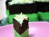 Steamed Chocolate & Pandan Brownies