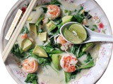 Thai Style Prawn Avocado Rice Vermicelli Soup