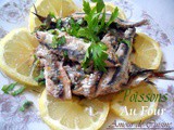 Fish   sardine  with parsley, in the oven