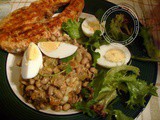 Grilled Salmon Salad with black eyed beans