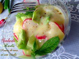 Radish salad, potato and it's sauceCOULIS