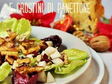 Insalata con Pere, Noci e Crostini di Panettone